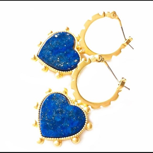 Tory Burch Jewelry - NEW TORY BURCH SEMI PRECIOUS LAPIS EARRINGS